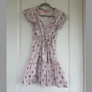 Oliphant White and Gold Mini Dress